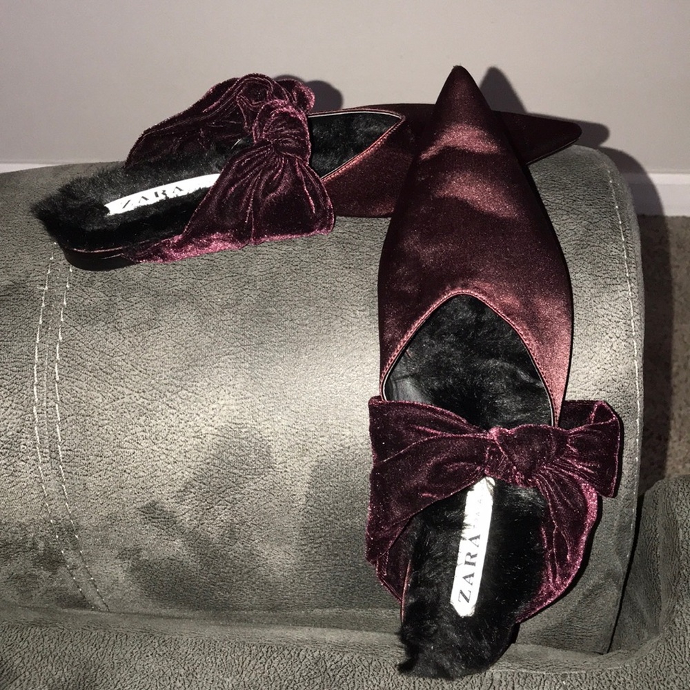 Zara Fur Flats